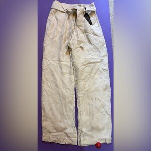 NWT Elie Tahari Tie Front High Rise Pant In Sand Women’s Sz 10 Linen Blend $295